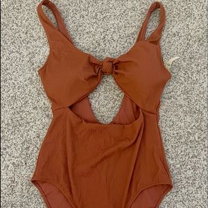 One piece burnt orange swimsuit